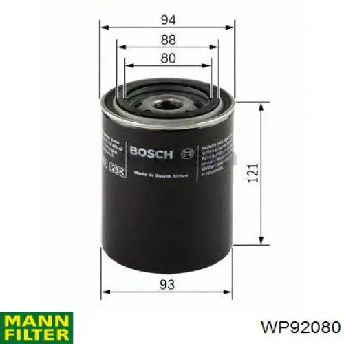 Compre WP92080 Mann-Filter Filtro de óleo