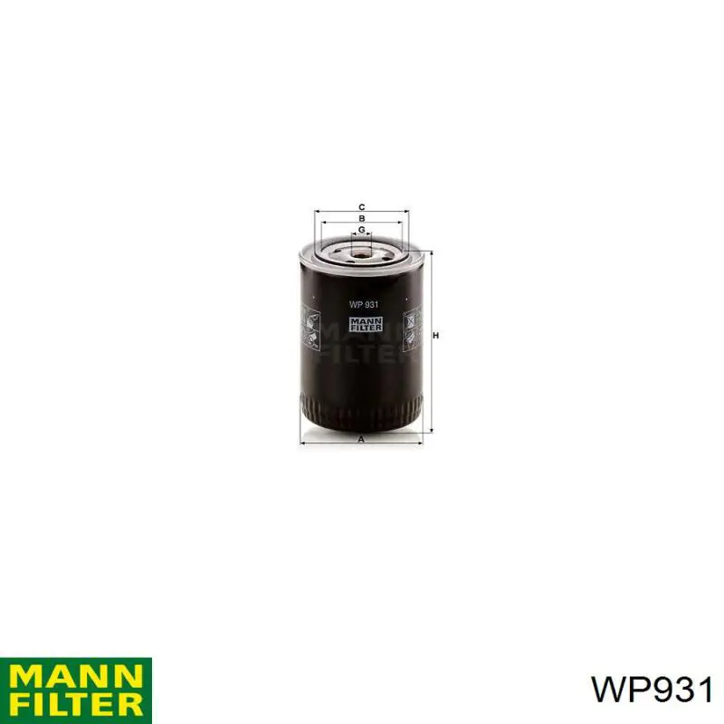 Compre WP931 Mann-Filter Filtro de óleo