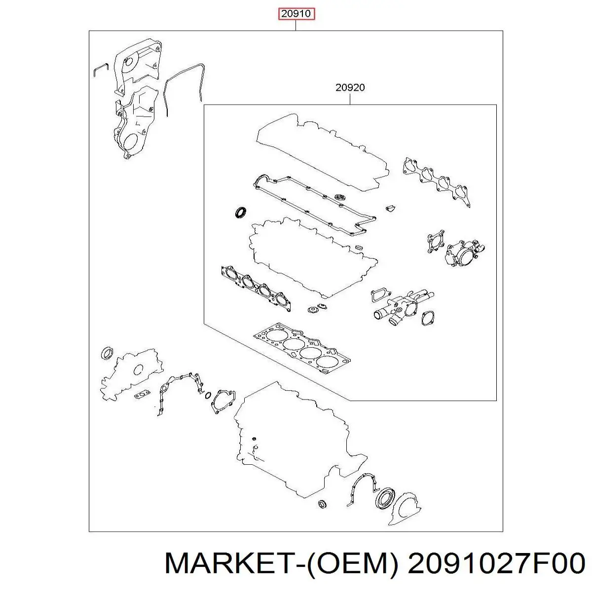 Compre KM0400646MT KAP Kit de vedantes de motor completo