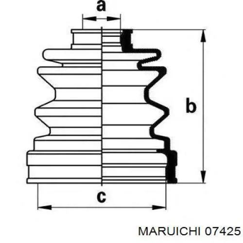 Bota de proteção externa de junta homocinética do semieixo dianteiro Maruichi-156 07425 preço, a partir de 11,62 USD