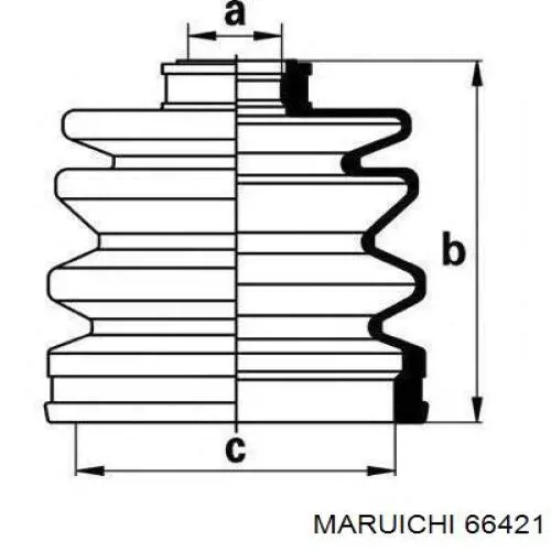 66421 Maruichi-156 Bota de proteção externa de junta homocinética do semieixo dianteiro