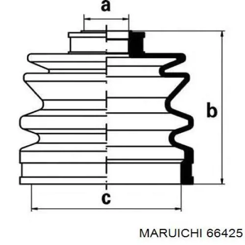 66425 Maruichi-156 Bota de proteção externa de junta homocinética do semieixo dianteiro