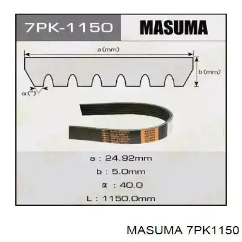 7PK1150 Masuma Correia dos conjuntos de transmissão