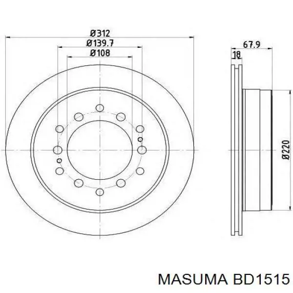 Disco do freio traseiro Masuma BD1515 preço, a partir de 51,64 USD