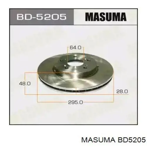 BD5205 Masuma Disco do freio dianteiro