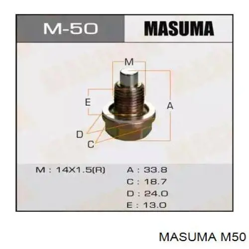 M50 Masuma Tampão de panela de motor