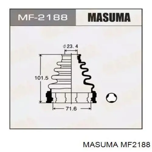 MF2188 Masuma Bota de proteção interna de junta homocinética do semieixo dianteiro