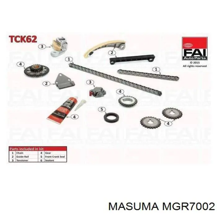 Cadeia do mecanismo de distribuição de gás, kit MGR7002 Masuma