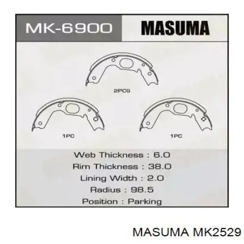 Compre MK2529 Masuma Sapatas do freio traseiras de tambor
