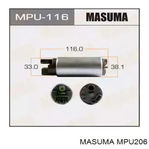Módulo de bomba de combustível com sensor do nível de combustível Masuma MPU206 preço, a partir de 5,40 USD