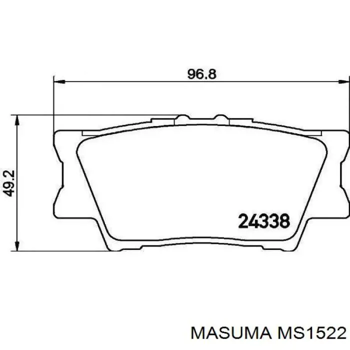 MS1522 Masuma Sapatas do freio traseiras de disco