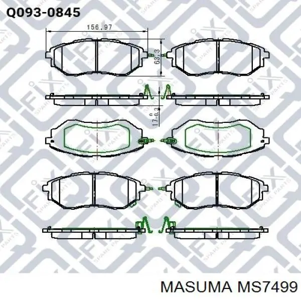Compre MS7499 Masuma Sapatas do freio dianteiras de disco