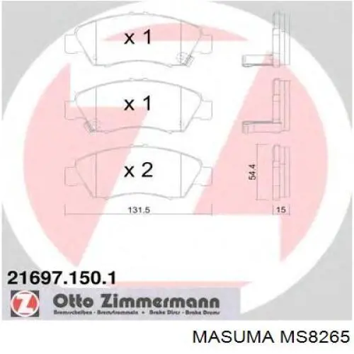 Sapatas do freio dianteiras de disco Masuma MS8265 preço, a partir de 21,82 USD