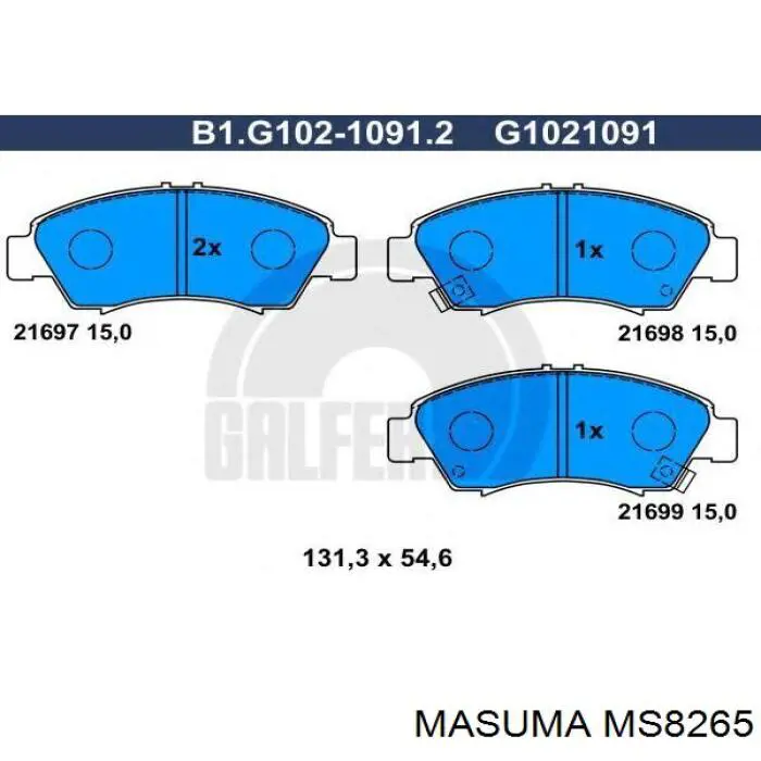 Compre MS8265 Masuma Sapatas do freio dianteiras de disco