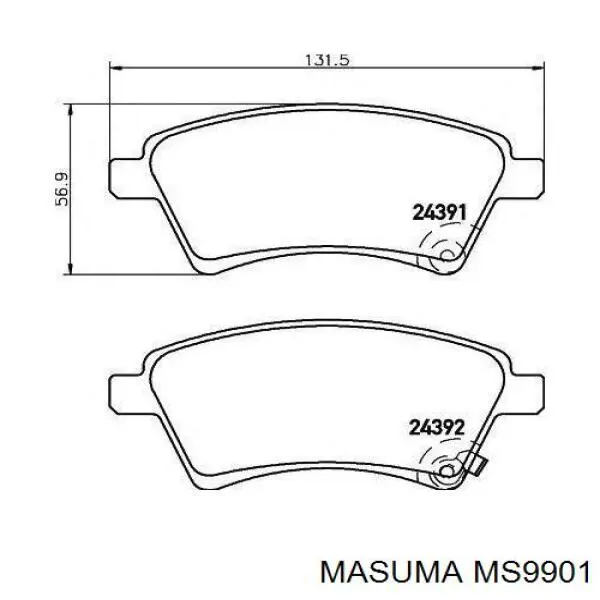 MS9901 Masuma Sapatas do freio dianteiras de disco