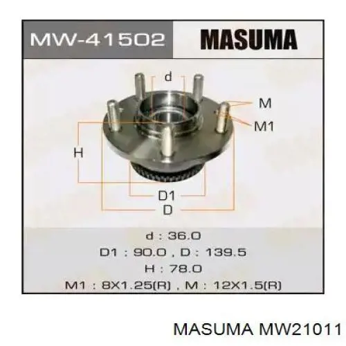 Cubo dianteiro MW21011 Masuma