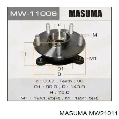 Cubo dianteiro Masuma MW21011