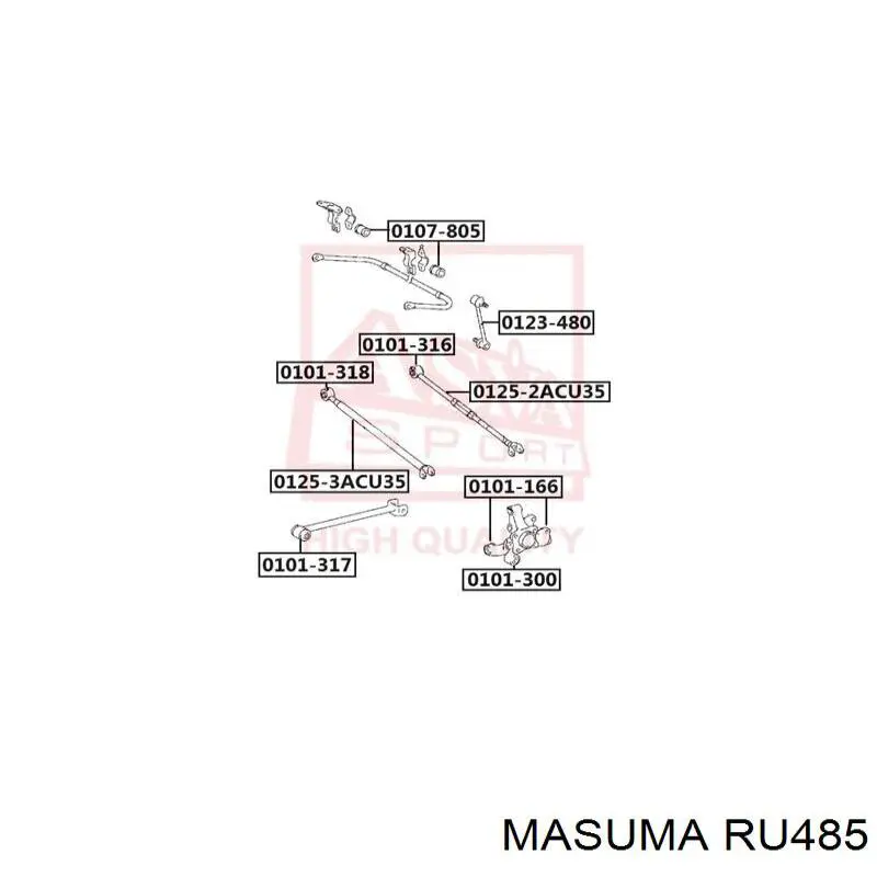 Compre RU485 Masuma Bloco silencioso traseiro de braço oscilante transversal