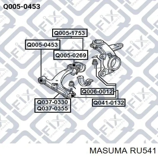 Bloco silencioso dianteiro do braço oscilante inferior Masuma RU541 preço, a partir de 8,49 USD