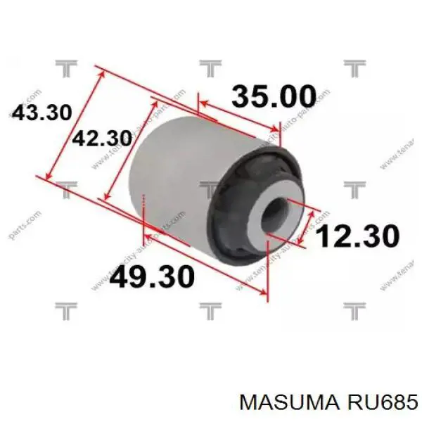 Compre RU685 Masuma Bloco silencioso interno traseiro de braço oscilante transversal