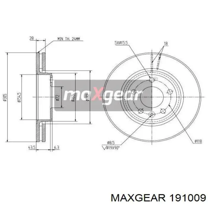 Disco do freio dianteiro Maxgear 191009 preço, a partir de 52,41 USD