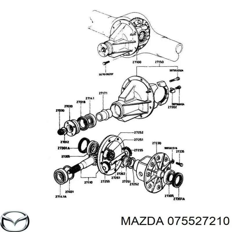 075527210 Mazda Rolamento de diferencial do eixo traseiro