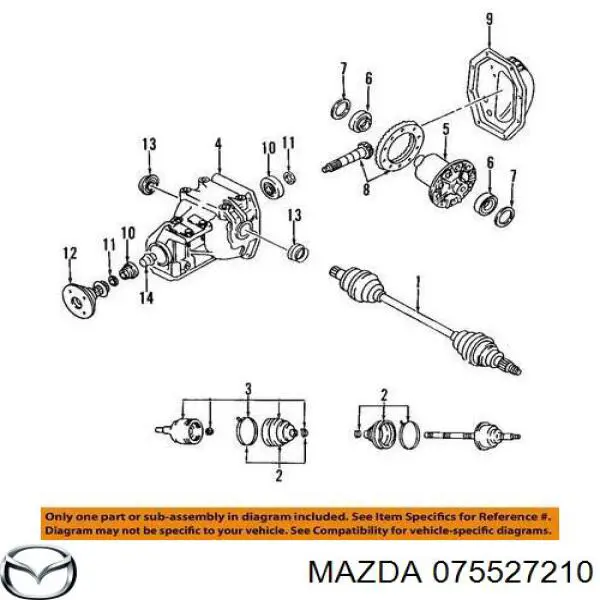 Rolamento de diferencial do eixo traseiro Mazda 075527210 preço, a partir de 56,52 USD