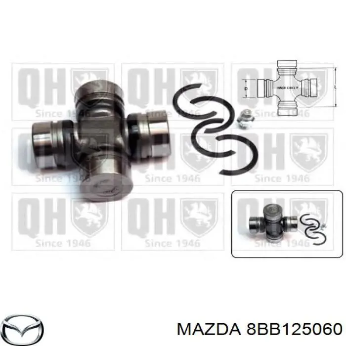 Cruzeta da junta universal traseira 8BB125060 Mazda