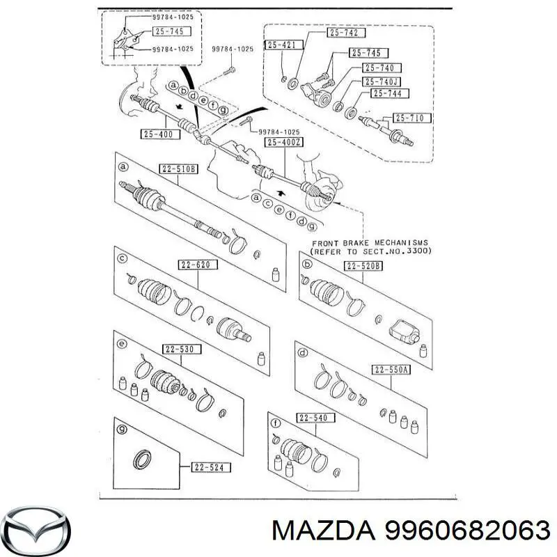 Compre 9960682063 Mazda Rolamento suspenso do semieixo dianteiro