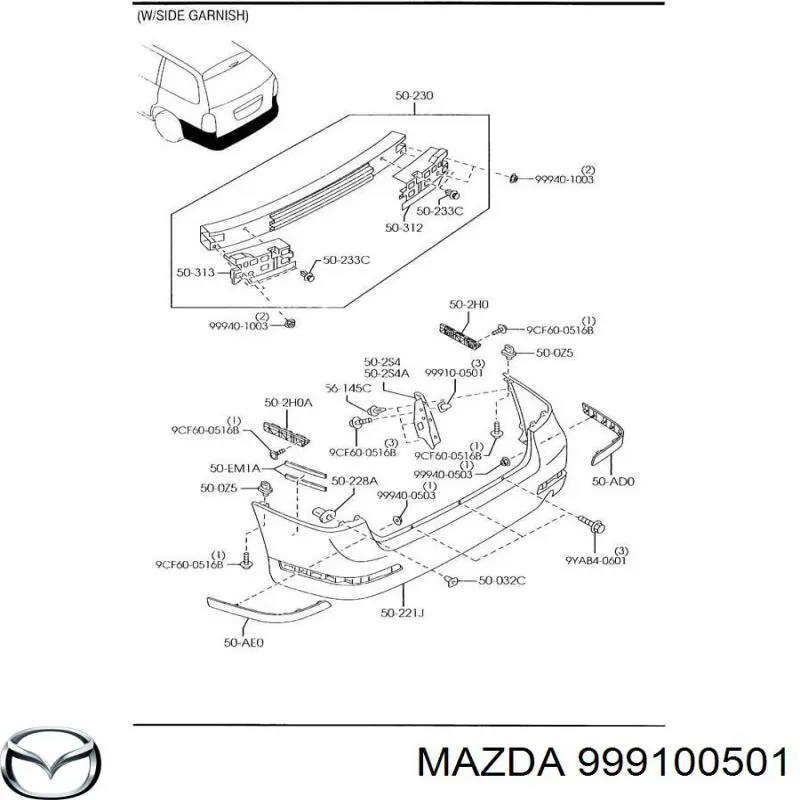  Mazda 999100501 preço, a partir de 3,16 USD
