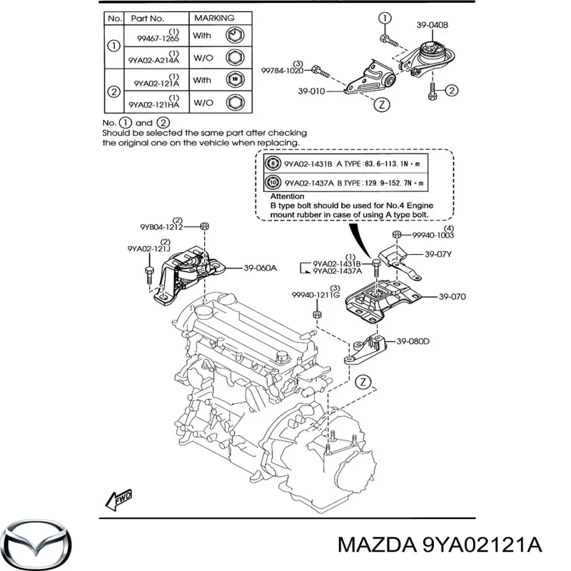  Mazda 9YA02121A preço, a partir de 20,19 USD
