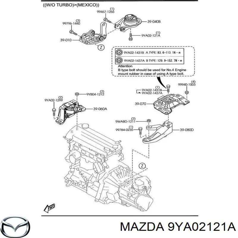 9YA02121A Mazda 