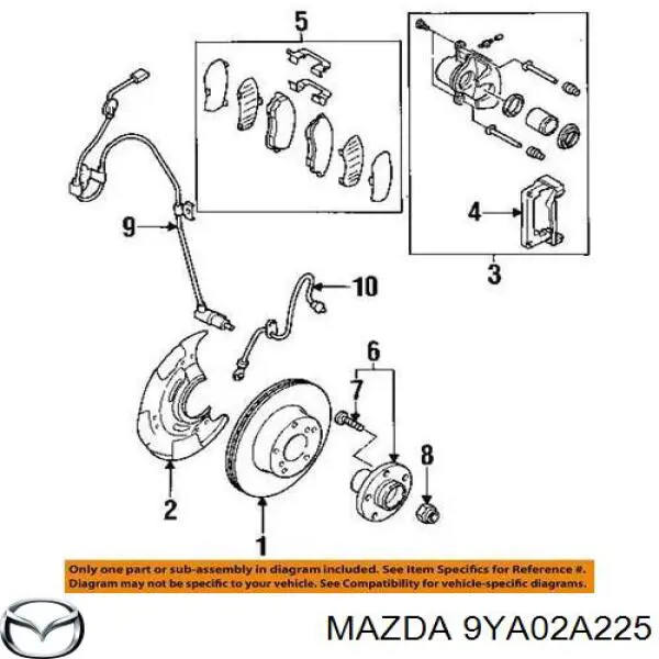  Mazda 9YA02A225 preço, a partir de  