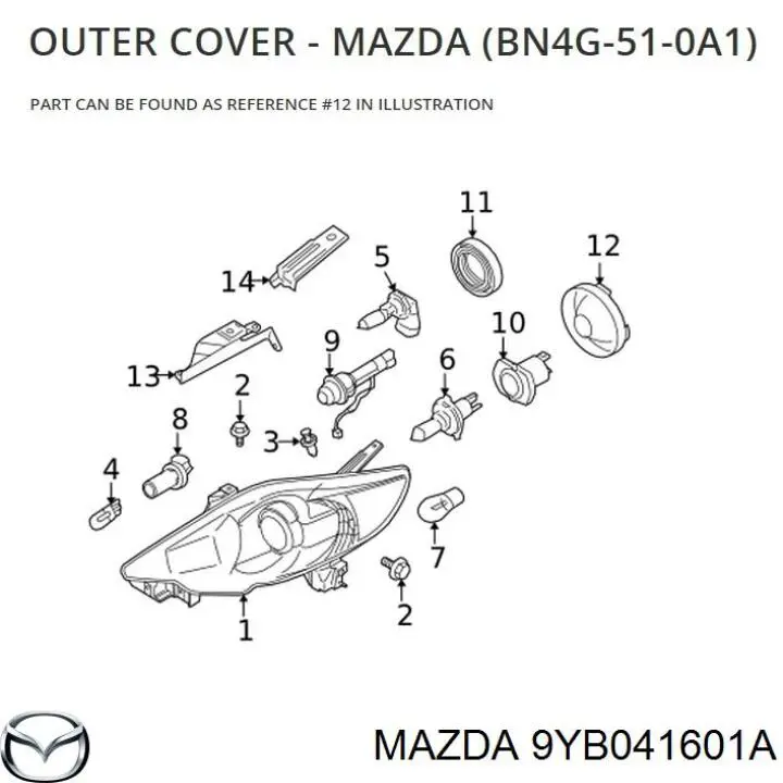  Mazda 9YB041601A preço, a partir de  USD