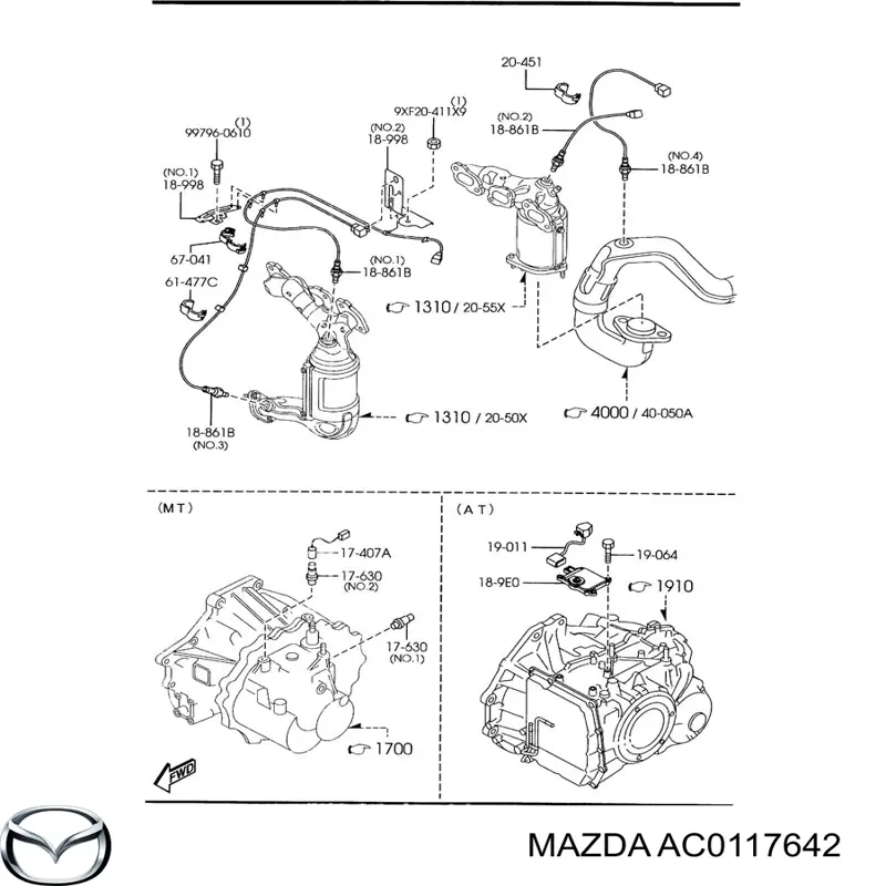  Mazda AC0117642 preço, a partir de 74,29 USD