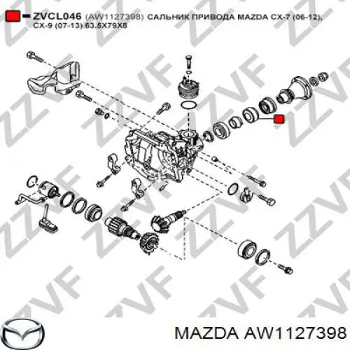Compre AW1127398 Mazda Bucim do semieixo direito do eixo dianteiro