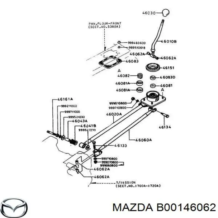 Compre B00146062 Mazda Bucha do mecanismo de mudança (de ligação)