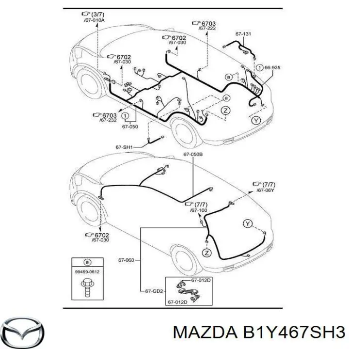 B1Y467SH3 Mazda Desengate (ficha) das luzes