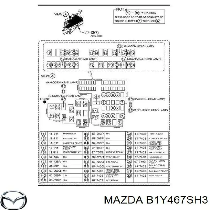 Compre B1Y467SH3 Mazda Desengate (ficha) das luzes
