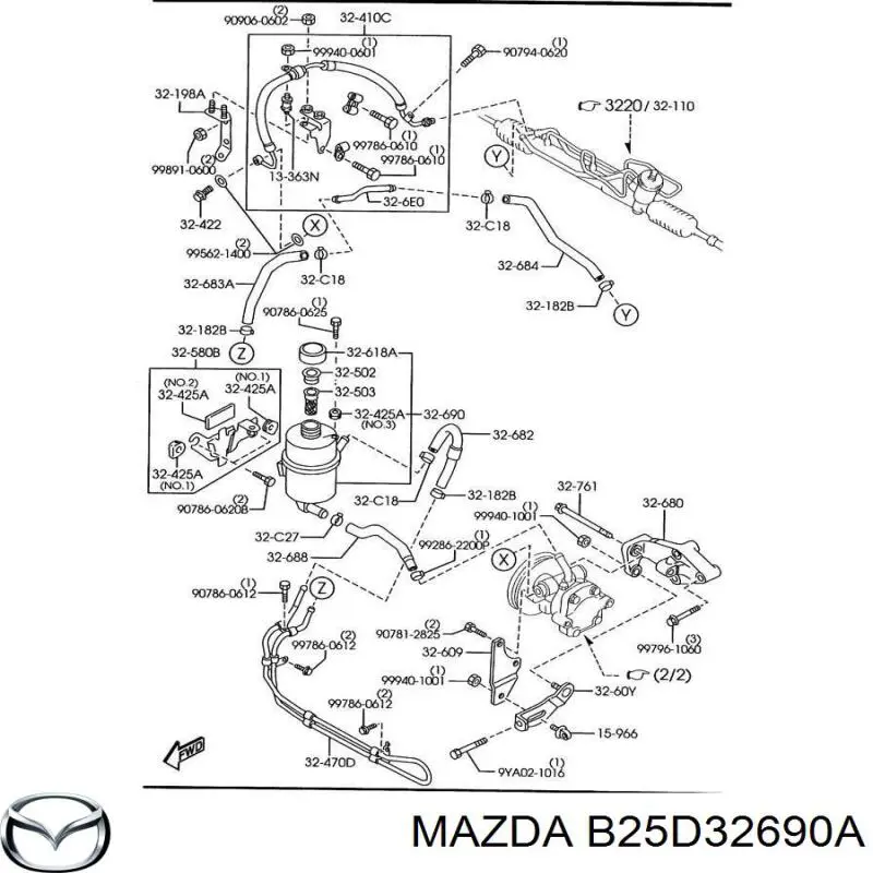 Tanque de bomba da Direção hidrâulica assistida Mazda 323 F VI BJ