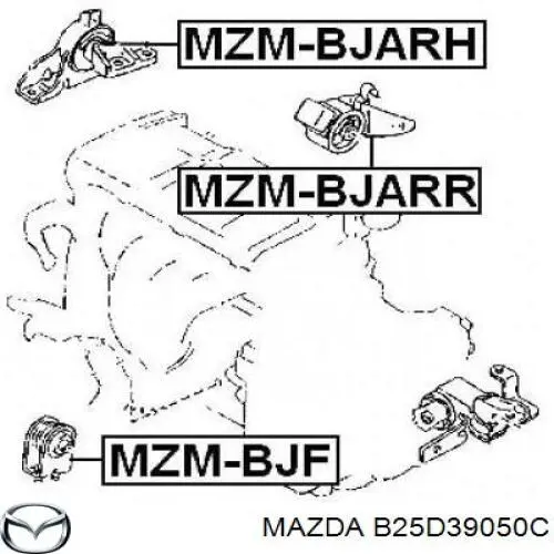Compre B25D39050C Mazda Coxim (suporte) dianteiro de motor