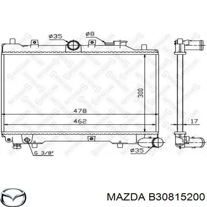 B30815200 Mazda Radiador de esfriamento de motor