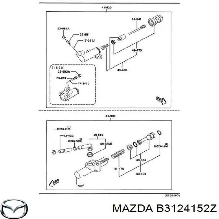 Compre B3124152Z Mazda Kit de reparação de cilindro principal de embraiagem