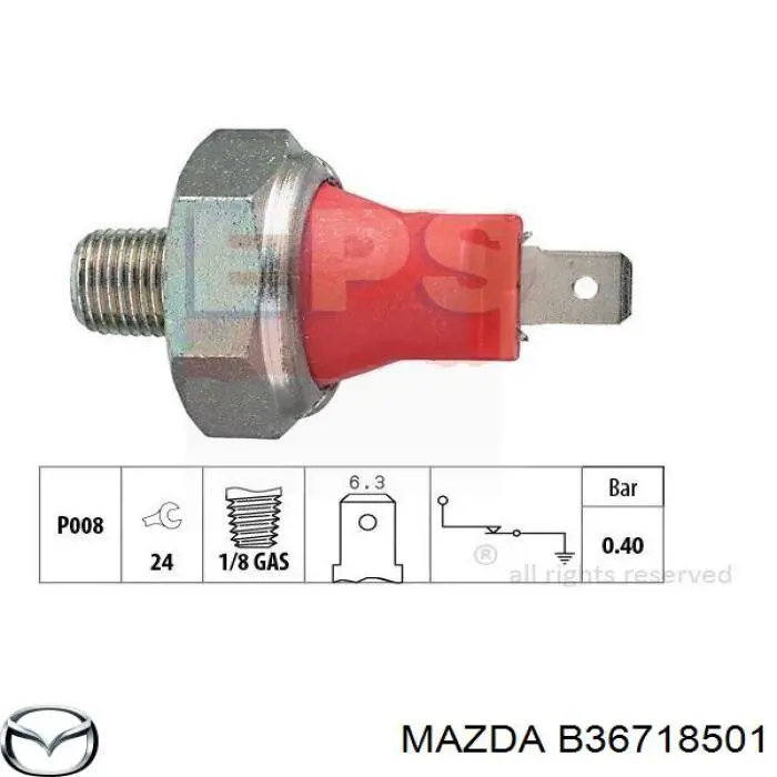 Compre B36718501 Mazda Sensor de pressão de óleo