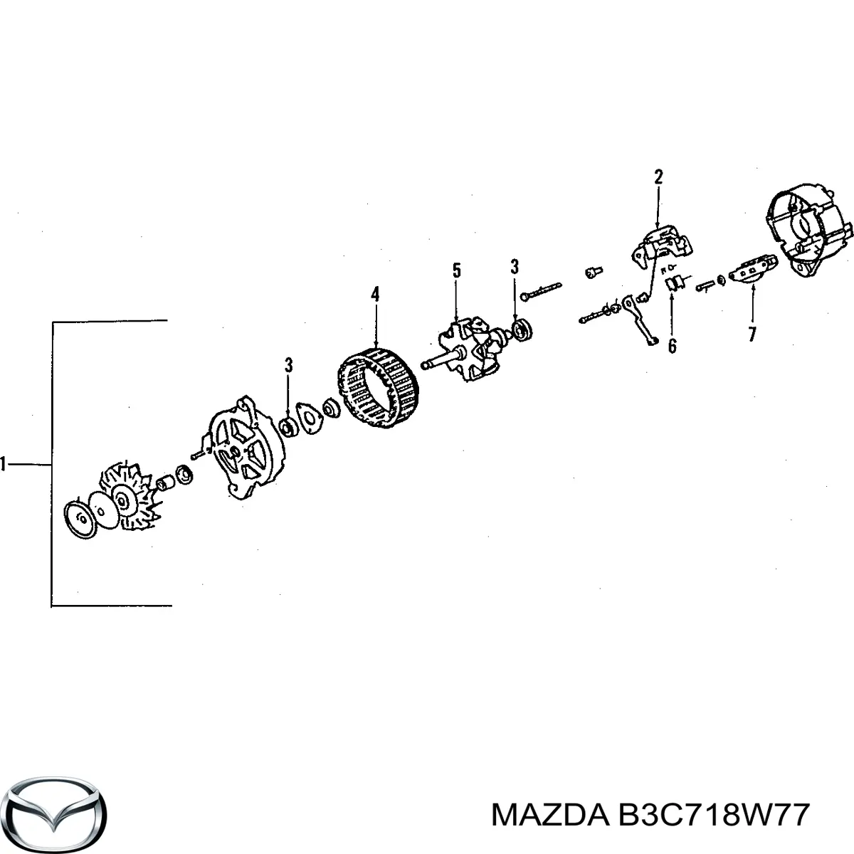Compre B3C718W77 Mazda Escova do gerador