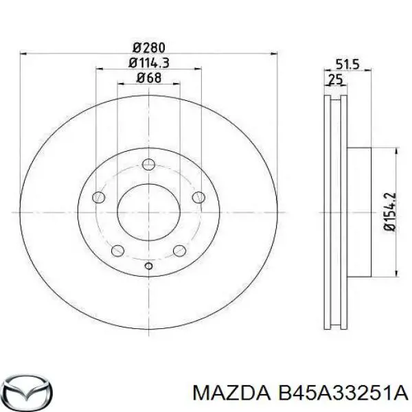 Disco do freio dianteiro Mazda B45A33251A preço, a partir de 65,57 USD