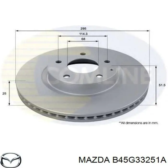 Disco do freio dianteiro Mazda B45G33251A preço, a partir de 61,77 USD