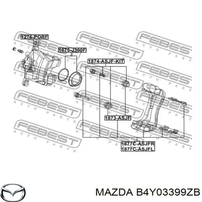 Suporte do freio dianteiro esquerdo Mazda B4Y03399ZB preço, a partir de 133,82 USD