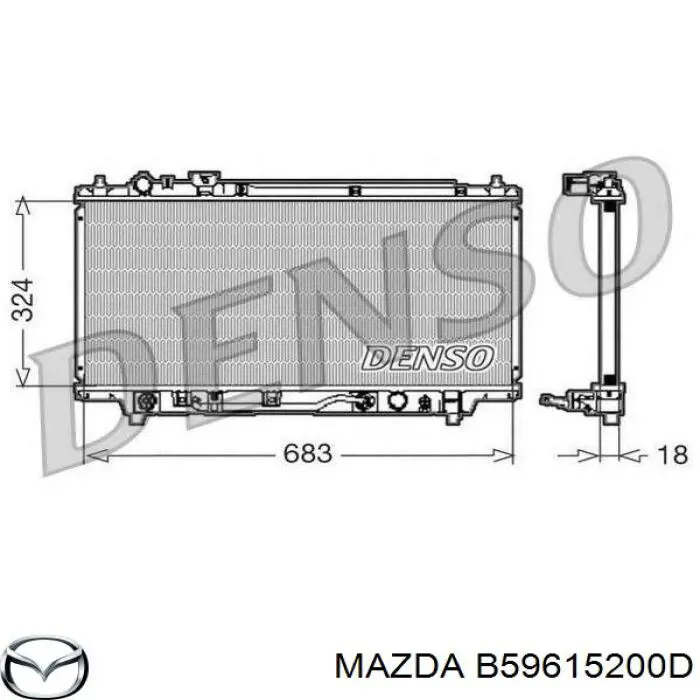 Radiador de esfriamento de motor Mazda B59615200D preço, a partir de 126,44 USD