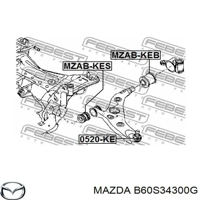 Braço oscilante inferior direito de suspensão dianteira Mazda B60S34300G preço, a partir de 84,42 USD